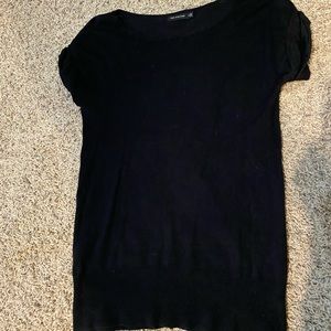 Limited Black Short Sleeve Long Sweater-M